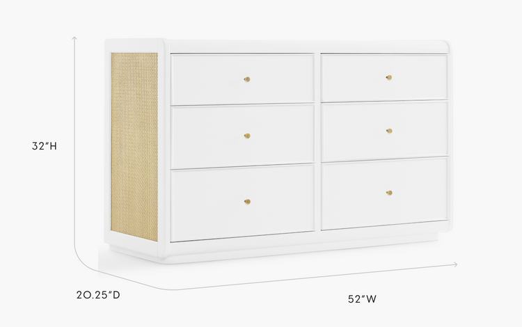 Aspen dresser white dimensions image