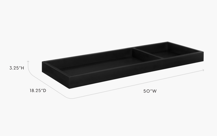 Aspen changing tray black dimensions