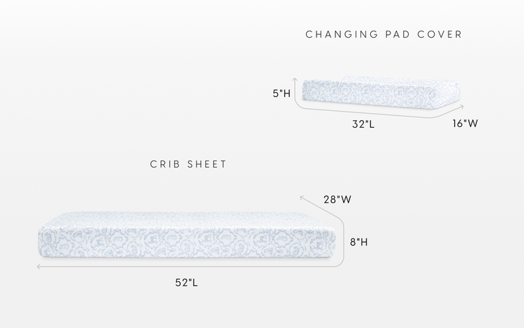 Crib sheet and changing pad cover set woodland blue dimensions blue