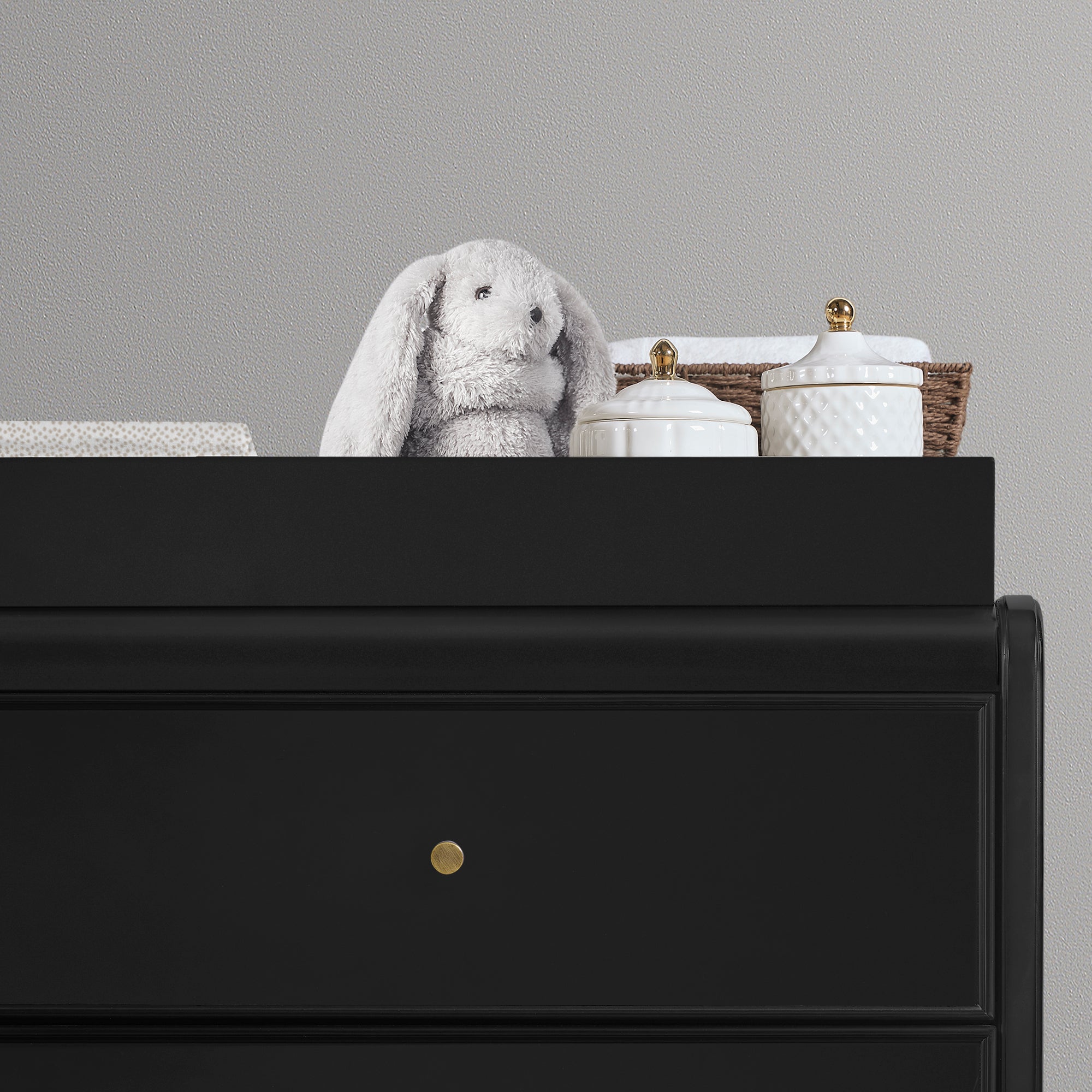 black changing table dresser Little Seeds Aster 6-Drawer , True White glide drawers Aspen Changing Tray | Products