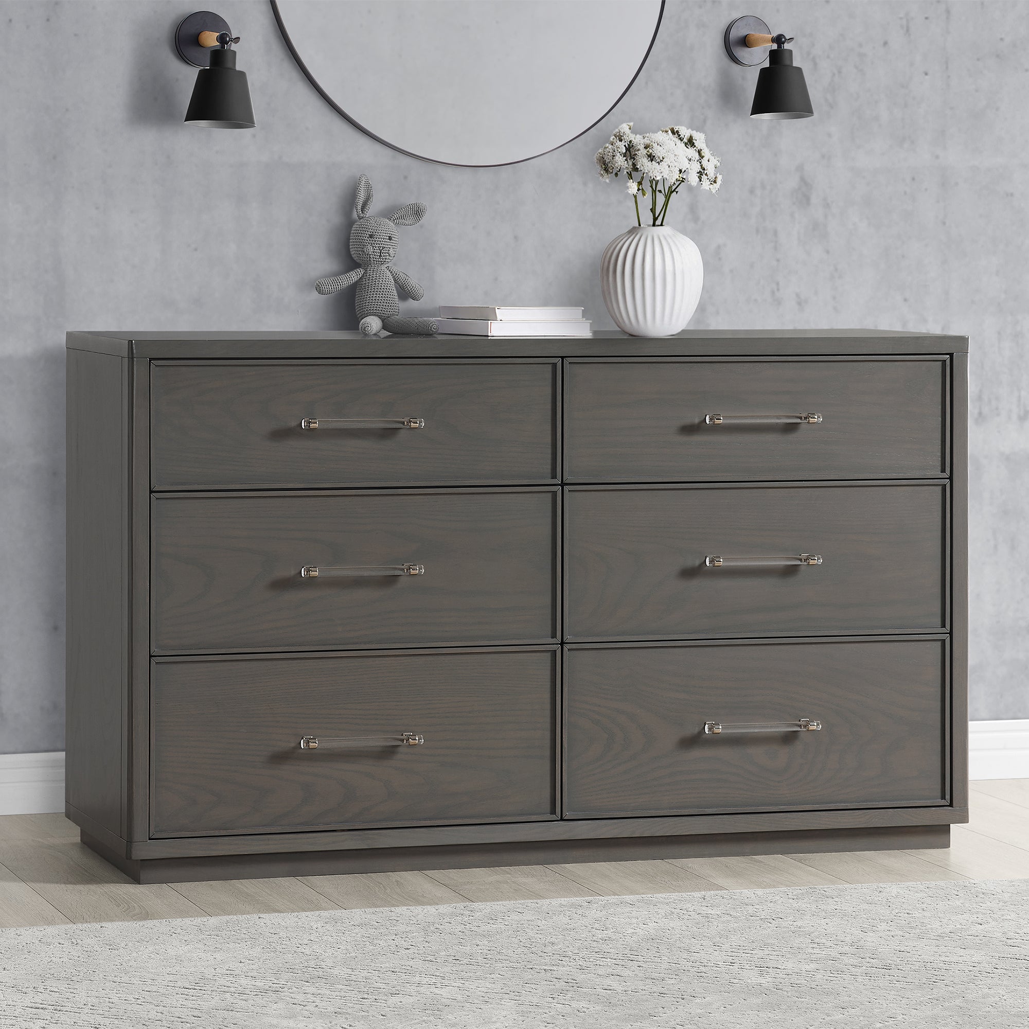dark grey 6 drawer dresser Lenoir Gray 6 Drawer Dresser