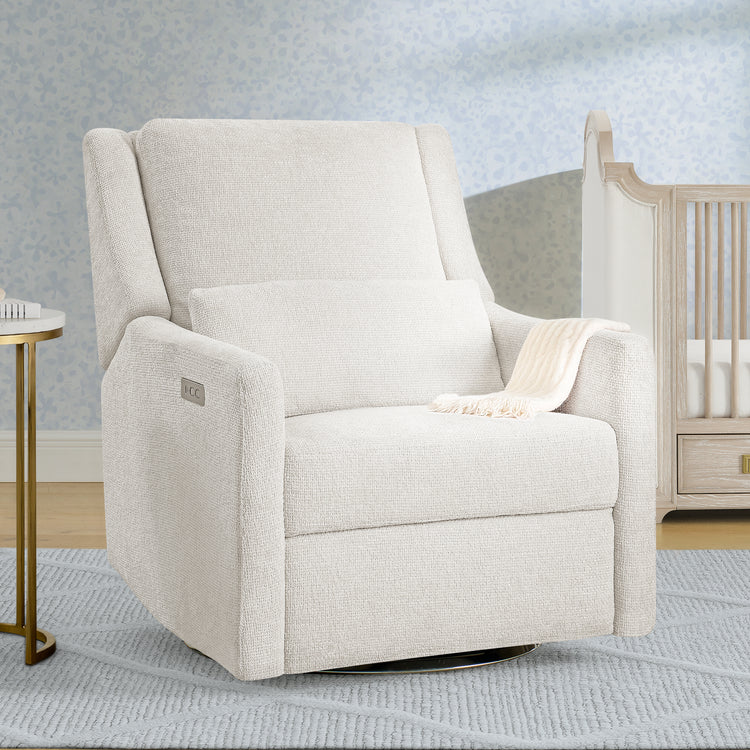 Seoul Power Recliner with USB-C Charging Ports, Nightlight & Lumbar Pillow - Snow - Media 44058626752804