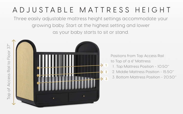 Aspen 4 in 1 Convertible Crib with Underdrawer