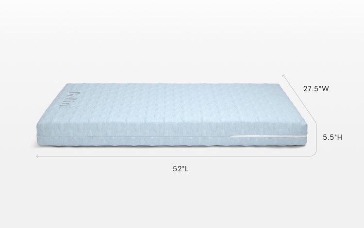 Crib mattress blue dimensions image