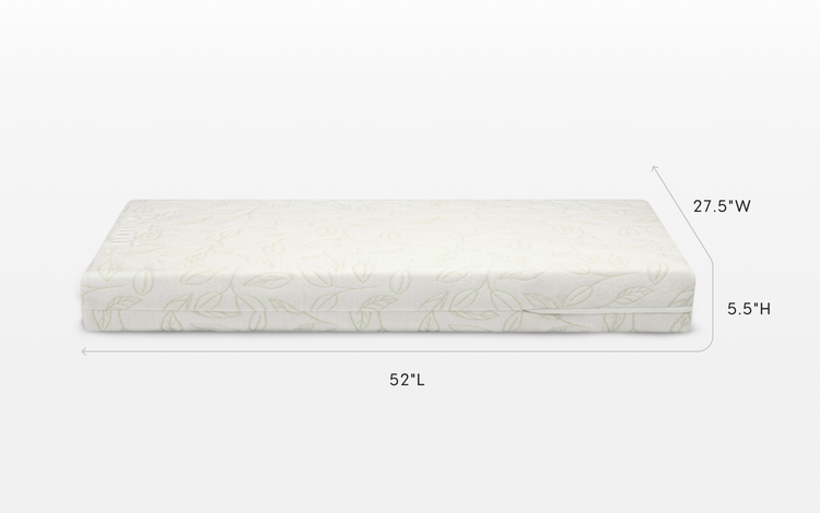 Luxury crib mattress white with green dimensions image