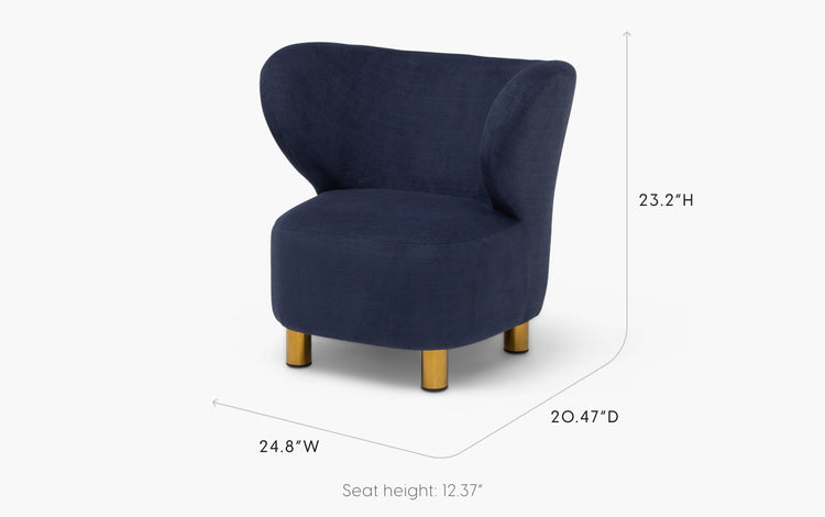 Coccon Chair Navy Dimensions Image