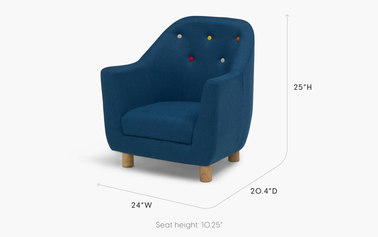 Piper Chair Blue Dimensions Image