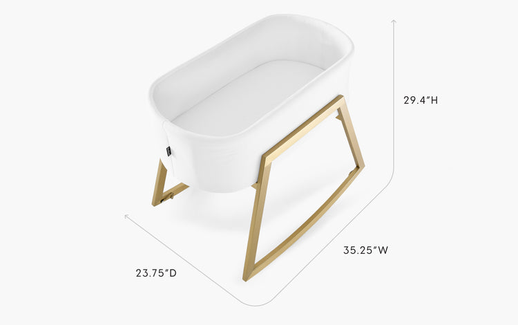 Madrid Bassinet Gold Dimensions Image