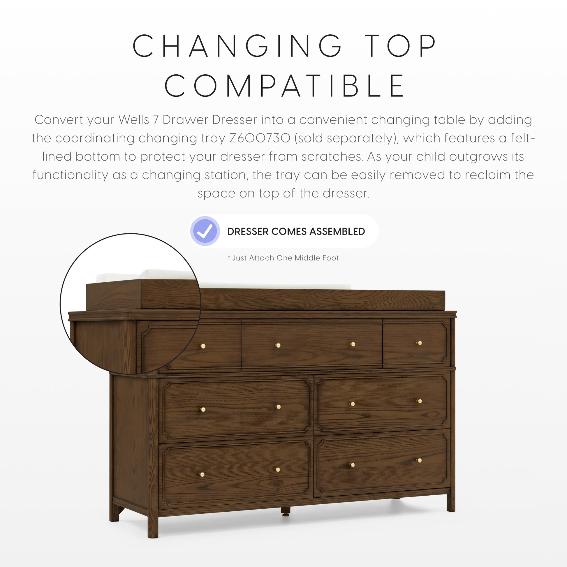 Wells 7 Drawer Dresser - Deep Brown Ash - Product image 16