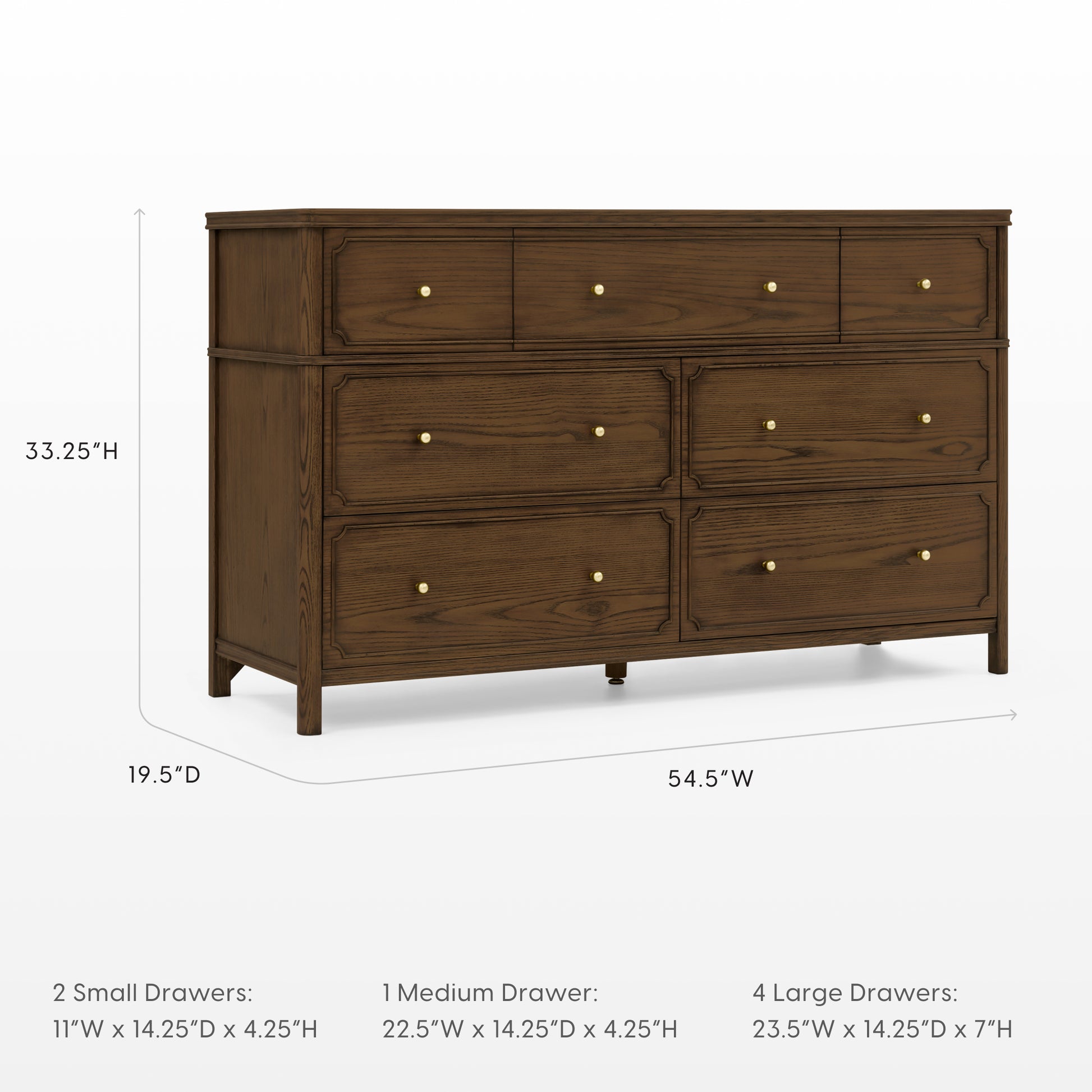 Wells 7 Drawer Dresser - Deep Brown Ash - Product image 20