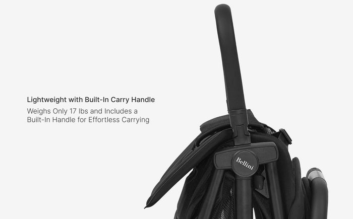 Black backpack with built-in handle on a white background