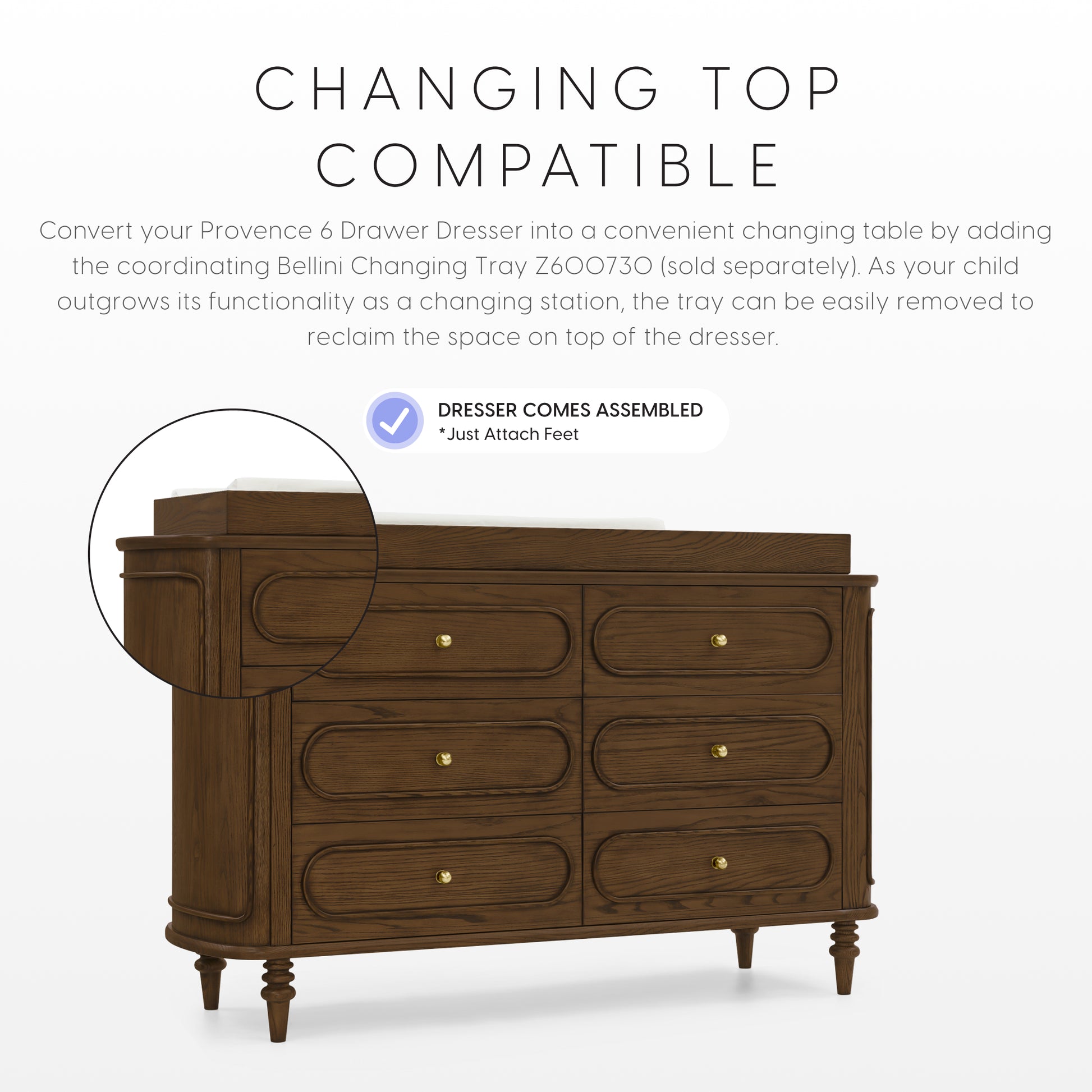 Provence 6 Drawer Dresser - Deep Brown Ash - Product image 17