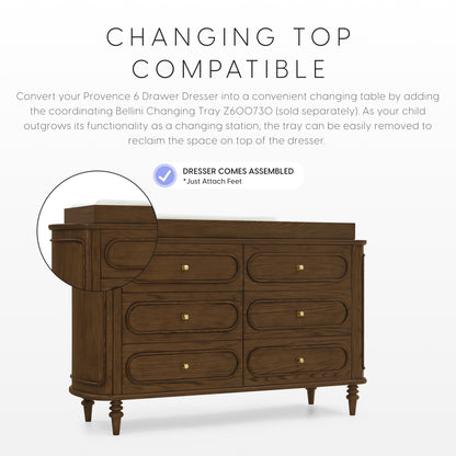 Provence 6 Drawer Dresser - Deep Brown Ash - Media 45472593051940