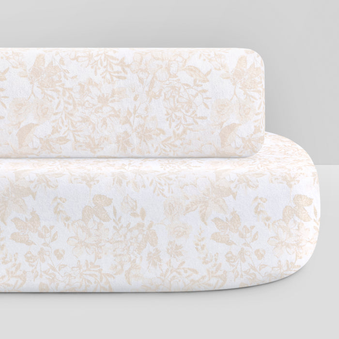 Oval Organic Jersey Cotton Crib Sheet and Changing Pad Cover Set - 