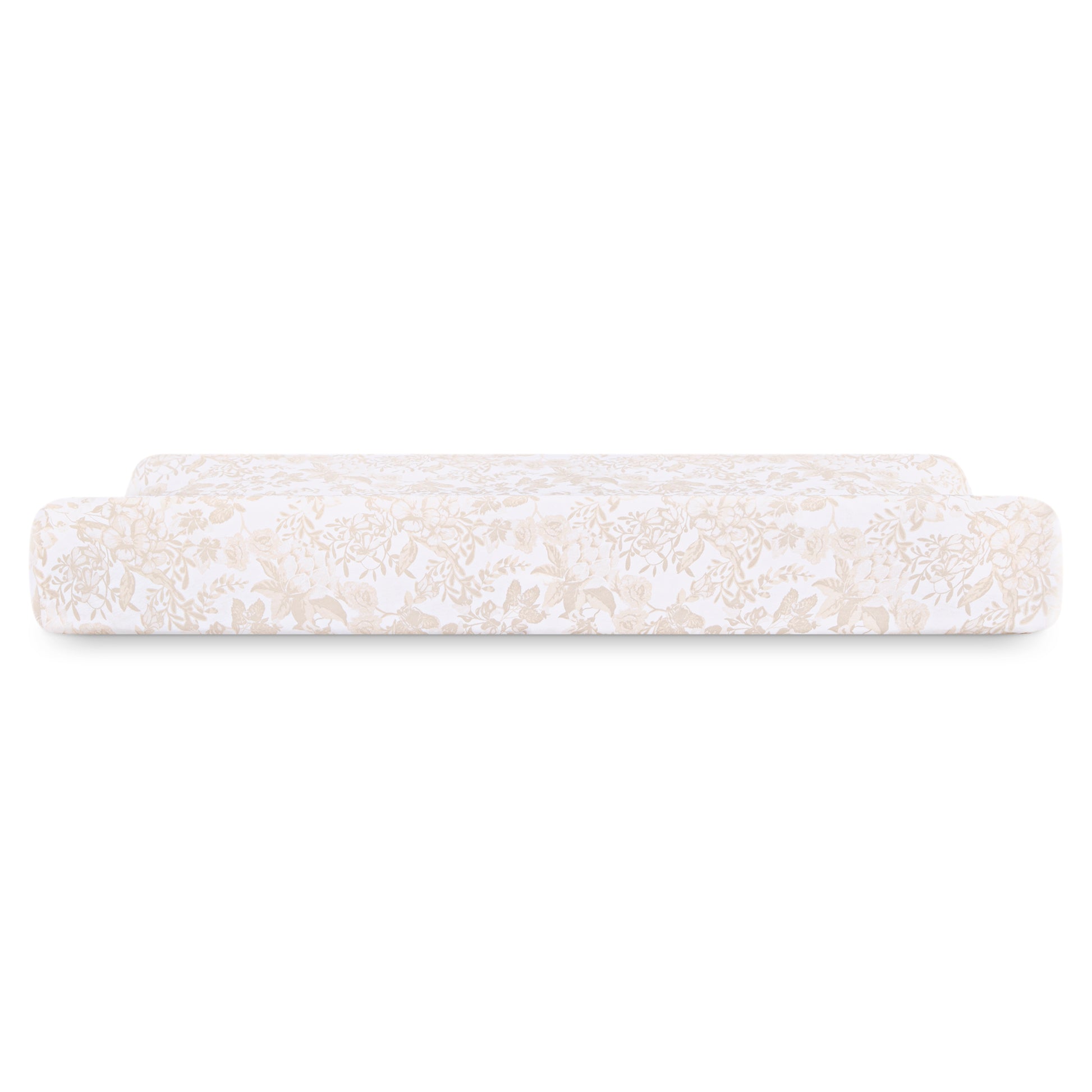 Oval Organic Jersey Cotton Crib Sheet and Changing Pad Cover Set - Tan Floral - Product image 8