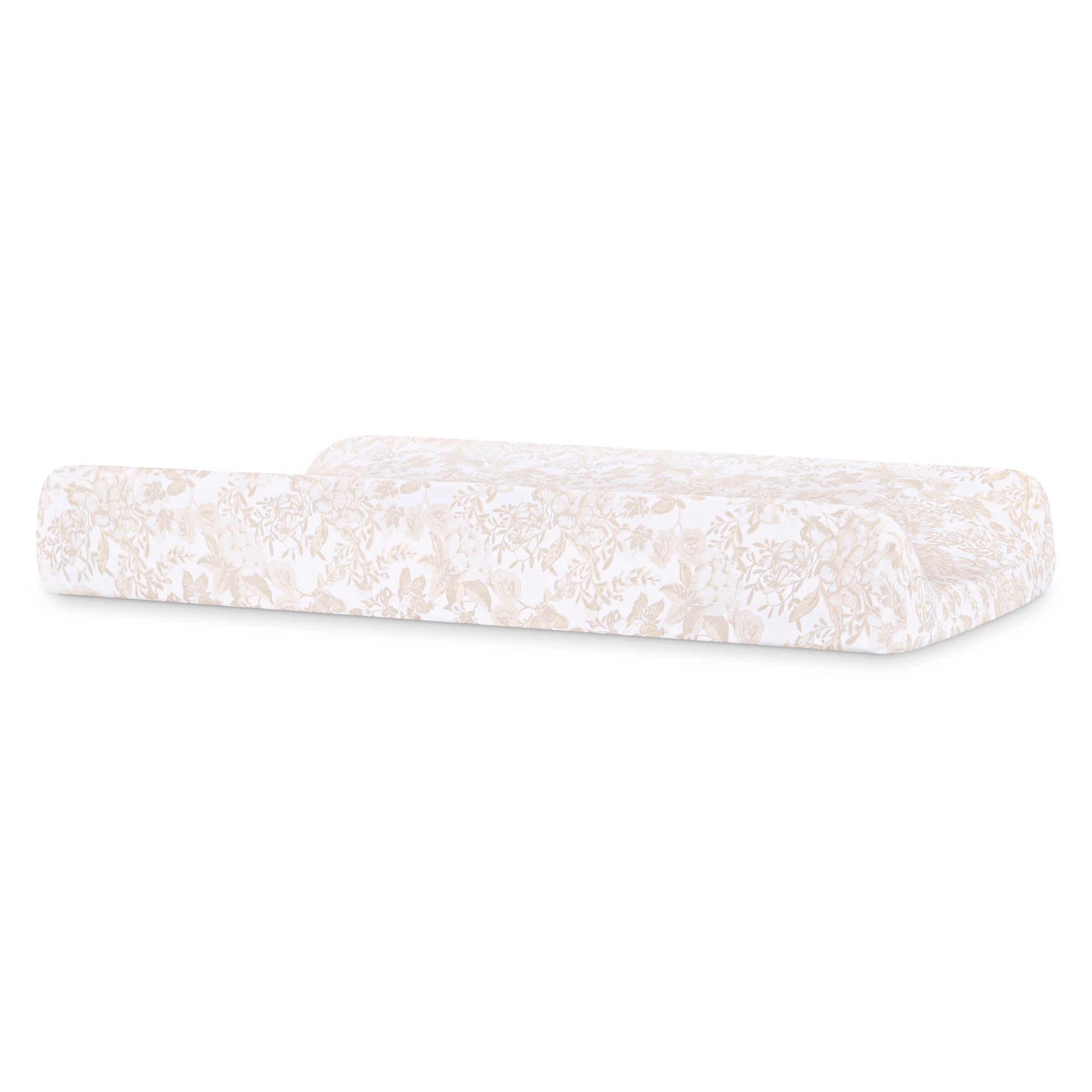 Oval Organic Jersey Cotton Crib Sheet and Changing Pad Cover Set - Tan Floral - Product image 9