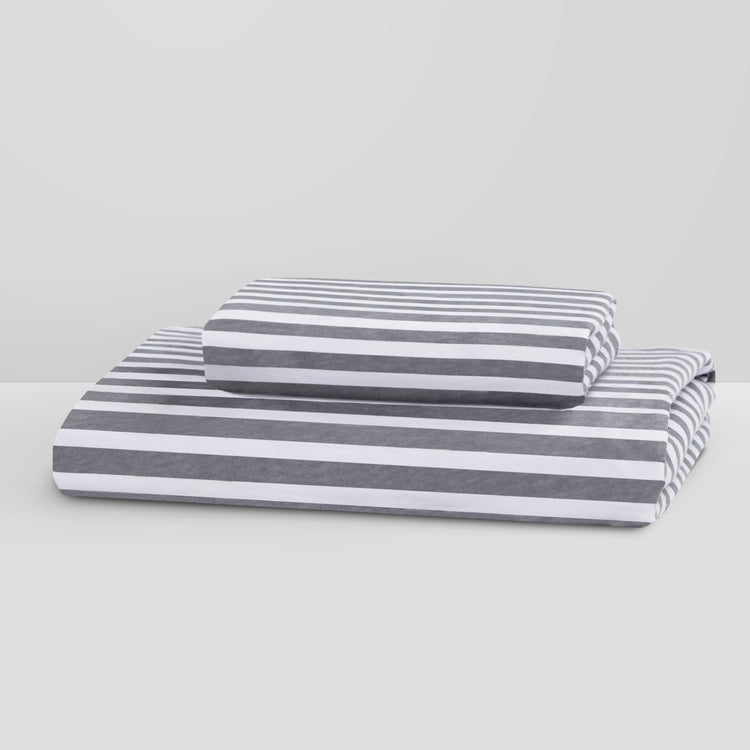 Striped Organic Jersey Cotton Crib Sheet and Changing Pad Cover Set