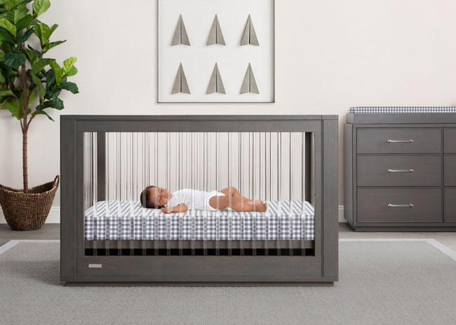 Complete the Look - Gingham Organic Jersey Cotton Crib Sheet and Changing Pad Cover Set