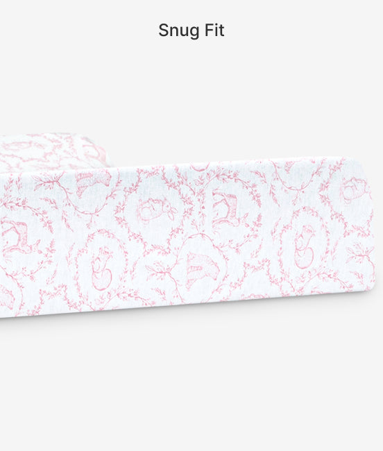 Patterned band with 'Snug Fit' text on a white background