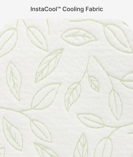 InstaCool Cooling Fabric with leaf pattern on a white background