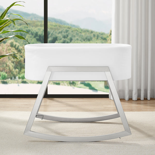 Madrid Rocking Bassinet - Silver - Brushed Stainless Steel