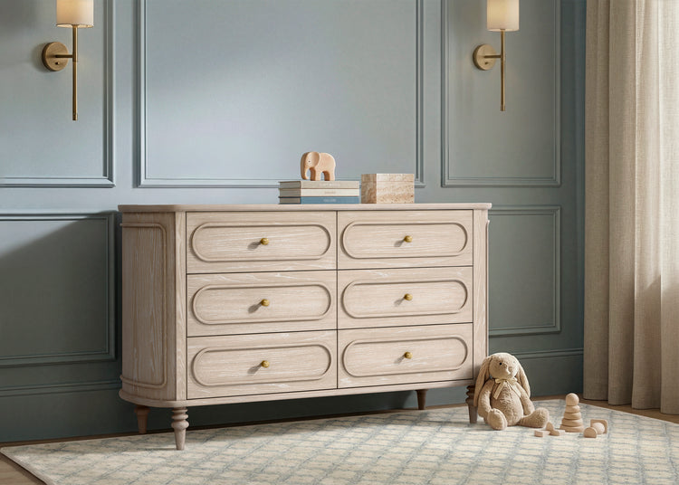 Provence 6 Drawer Dresser - Whitewash Ash - Media 45319848755492