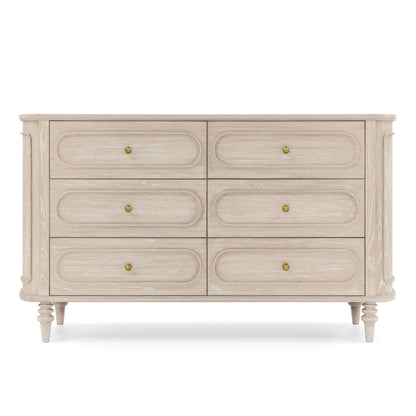 Provence 6 Drawer Dresser - Whitewash Ash - Media 45319848657188