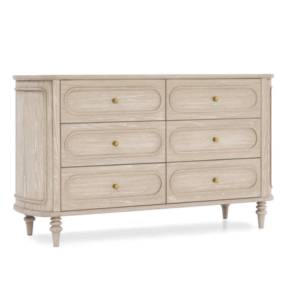 Provence 6 Drawer Dresser - Whitewash Ash - Media 45319848624420