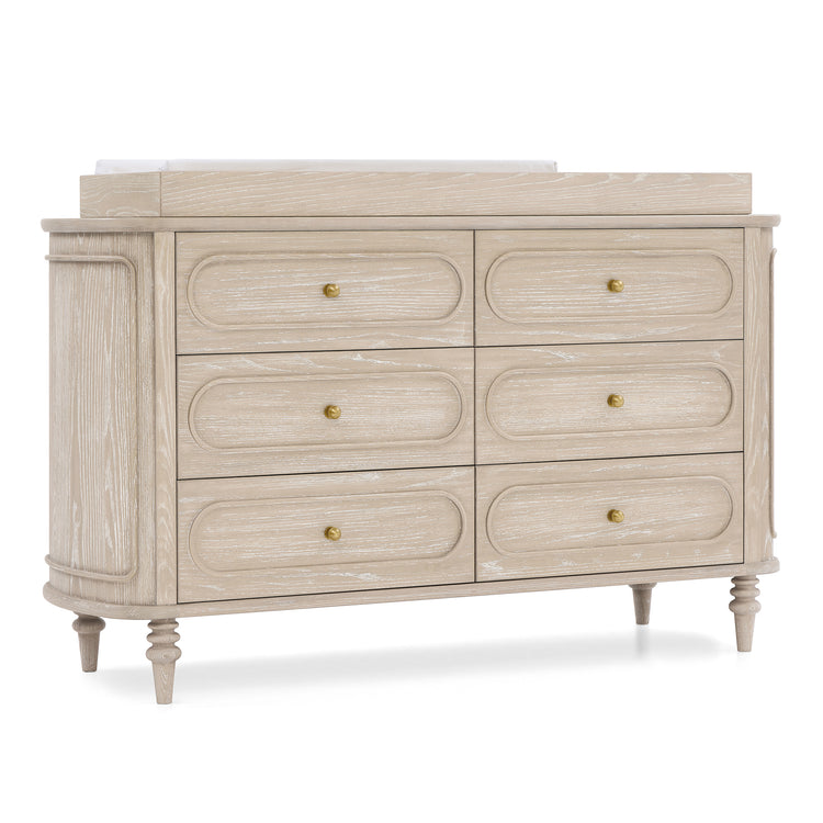 Provence 6 Drawer Dresser - Whitewash Ash - Media 45319848526116