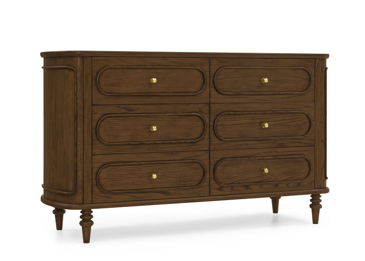 Provence 6 Drawer Dresser - Deep Brown Ash - Media 45319848362276
