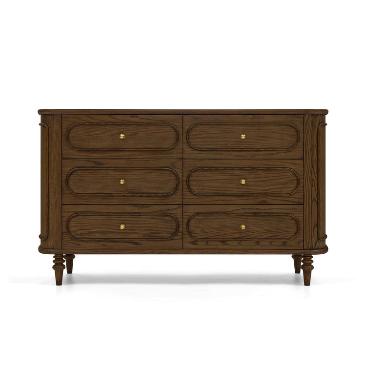 Provence 6 Drawer Dresser - Deep Brown Ash - Media 45319848395044