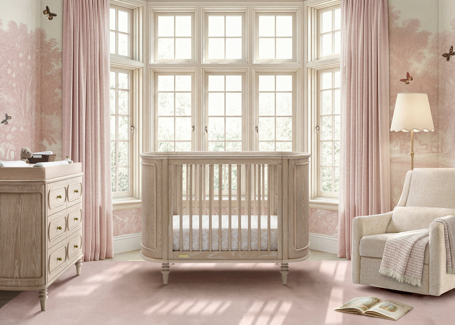 Provence 4-in-1 Oval Convertible Crib & Breathable Luxury Mattress