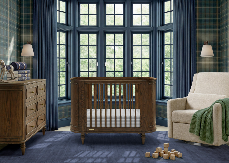 Provence 4-in-1 Oval Convertible Crib & Breathable Luxury Mattress