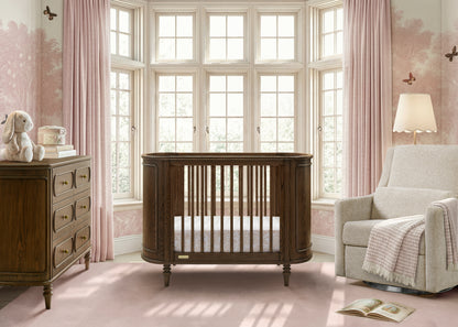 Provence 4-in-1 Oval Convertible Crib & Breathable Luxury Mattress - Deep Brown Ash - Media 45450242130212