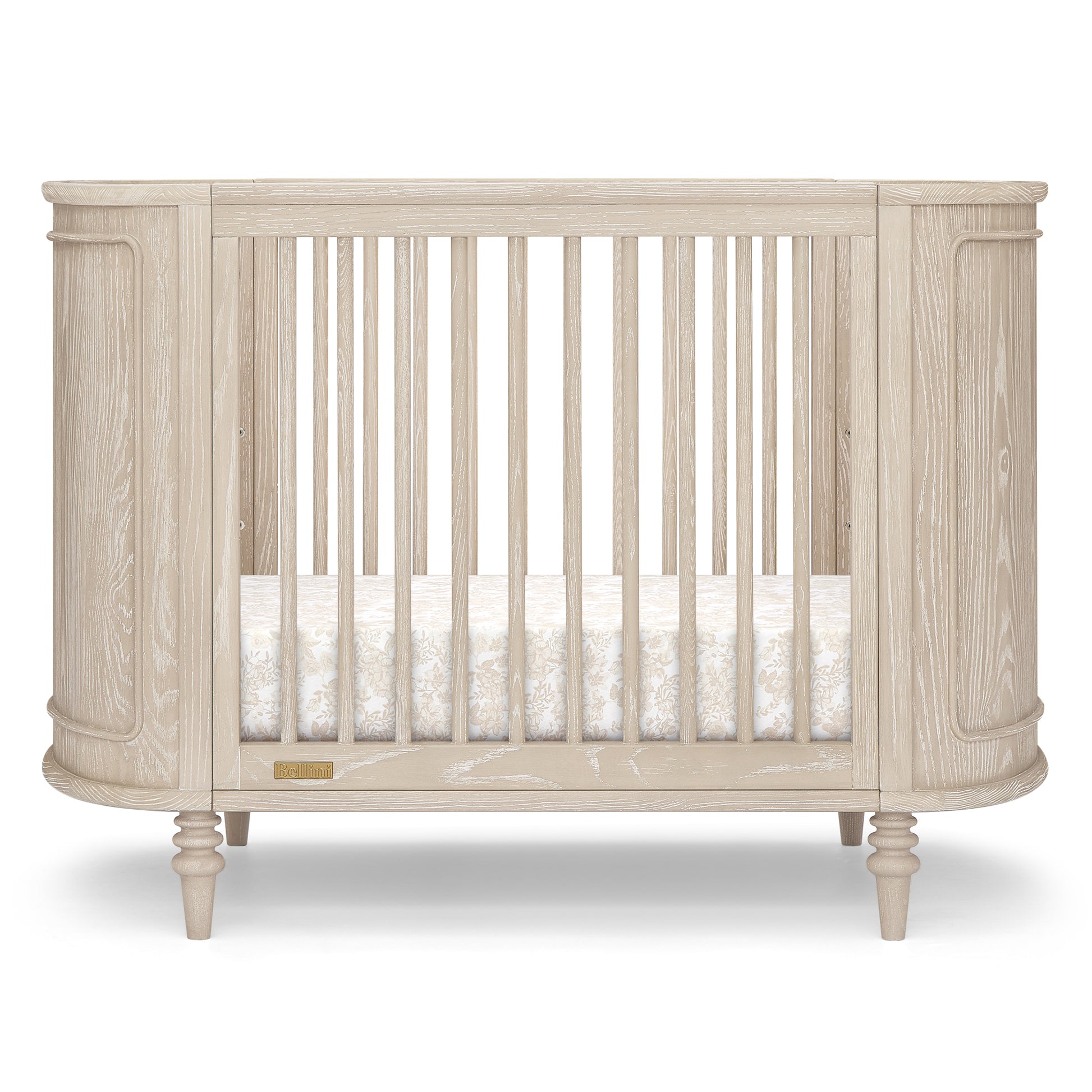 Provence 4-in-1 Oval Convertible Crib & Breathable Luxury Mattress - Whitewash Ash - Product image 3