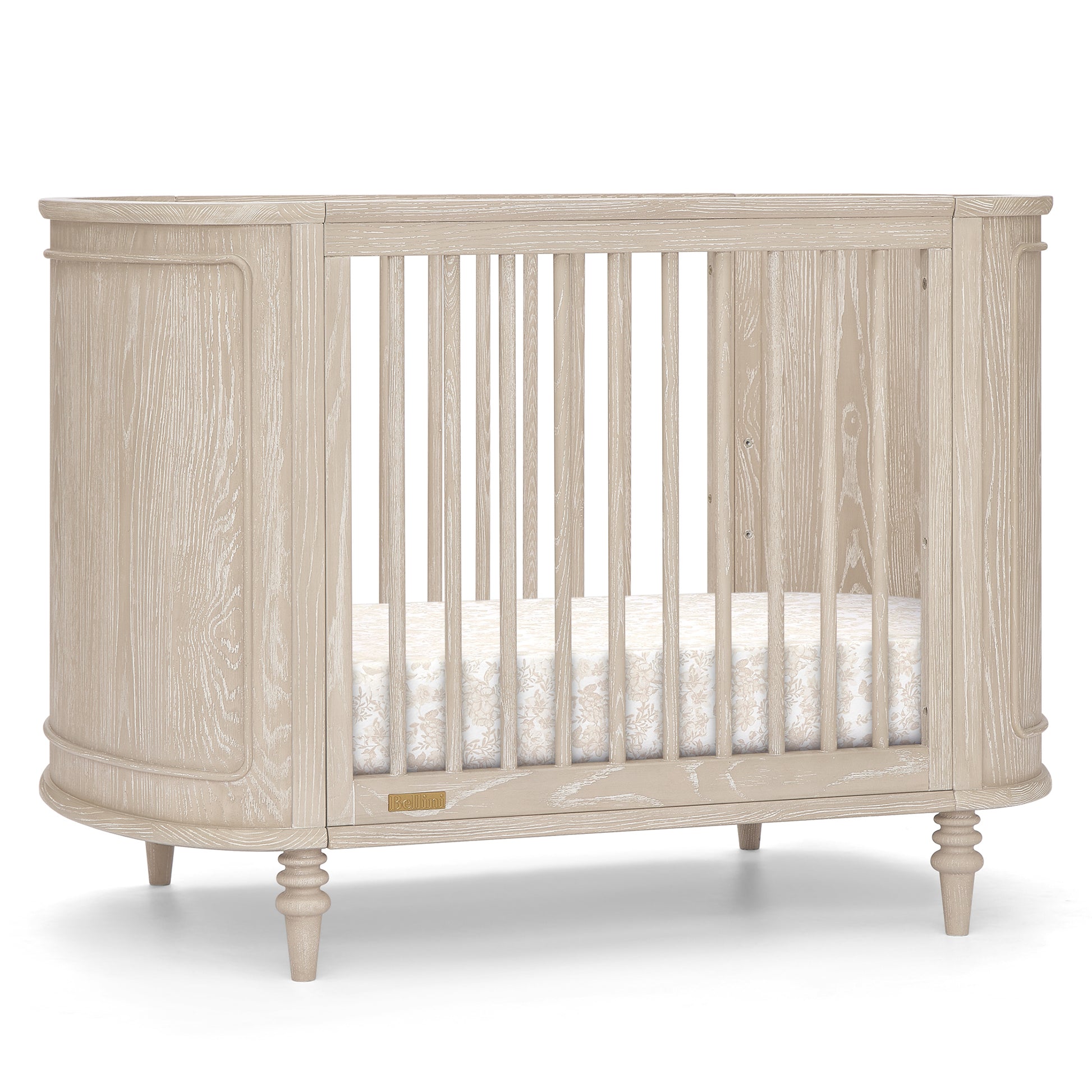 Provence 4-in-1 Oval Convertible Crib & Breathable Luxury Mattress - Whitewash Ash - Product image 4