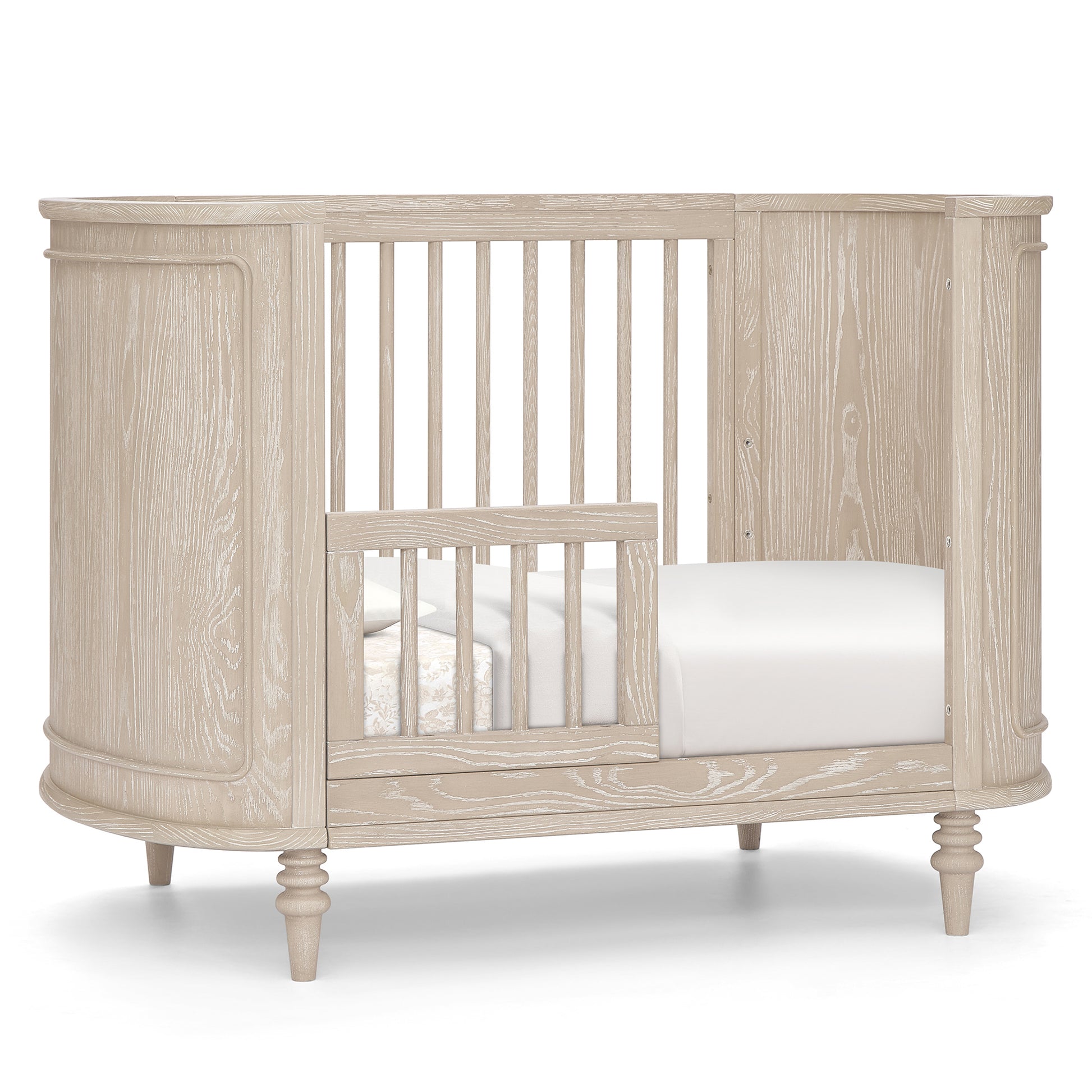 Provence 4-in-1 Oval Convertible Crib & Breathable Luxury Mattress - Whitewash Ash - Product image 5