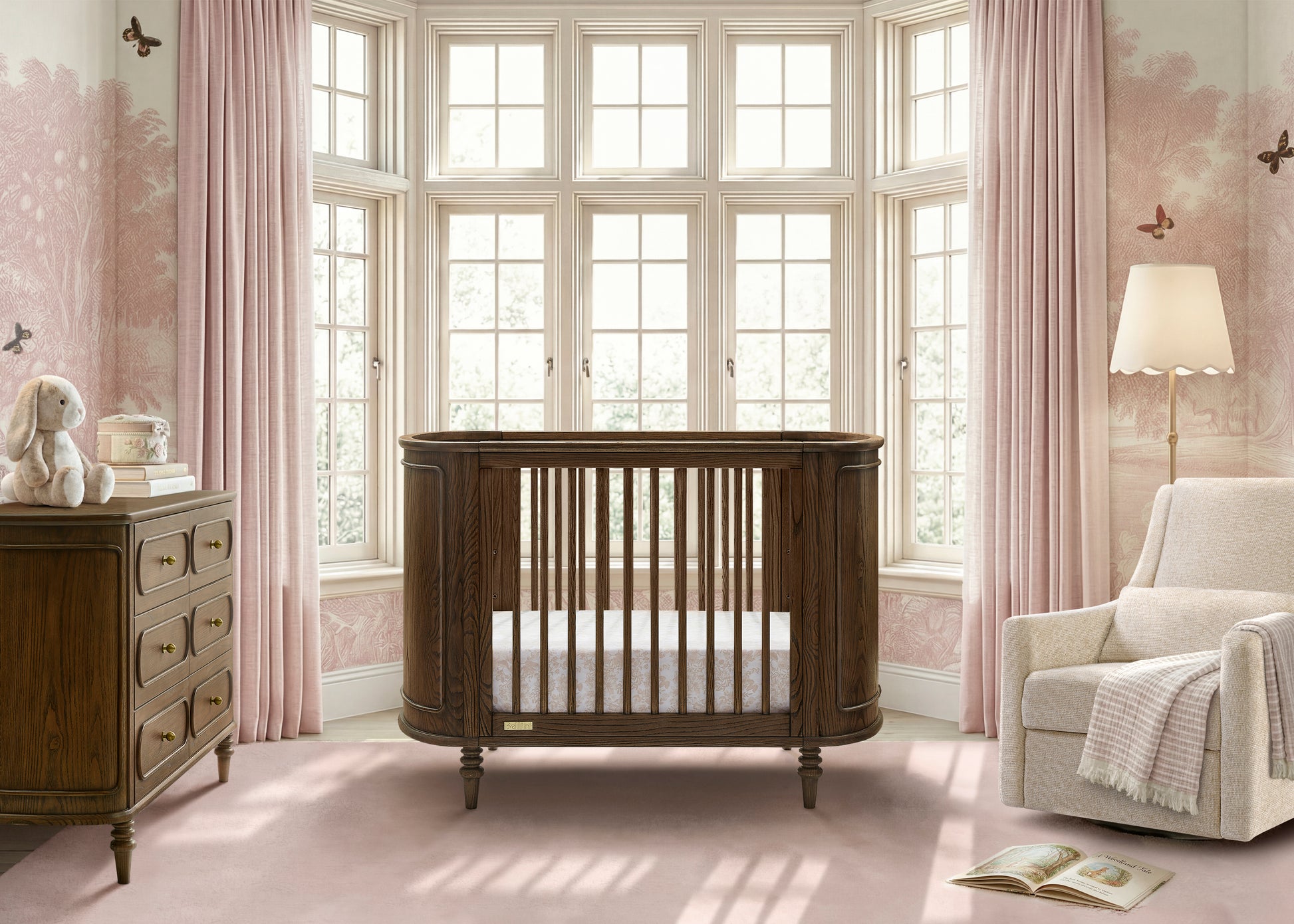 Provence 4-in-1 Oval Convertible Crib & Breathable Luxury Mattress - Deep Brown Ash - Product image 10