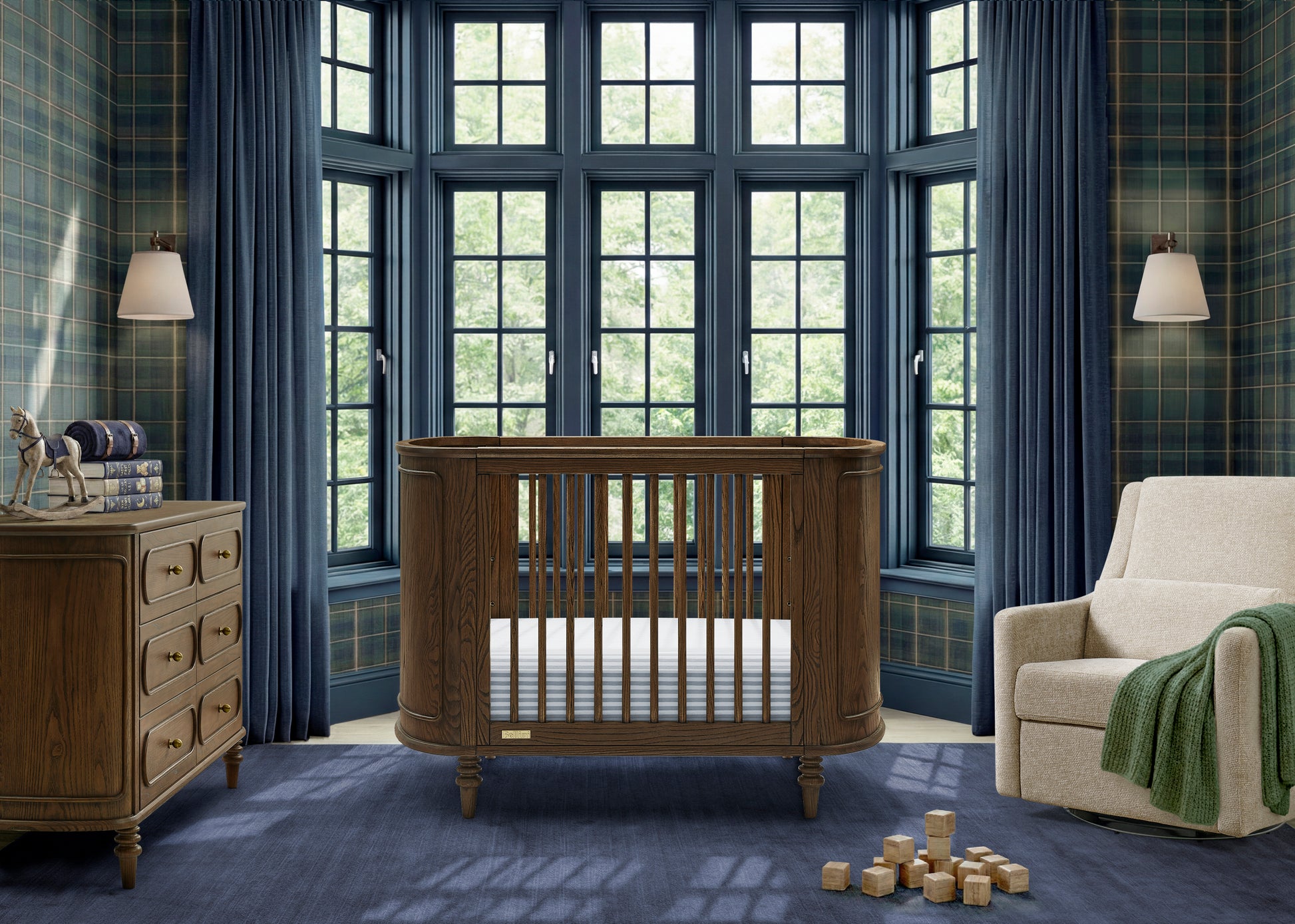 Provence 4-in-1 Oval Convertible Crib & Breathable Luxury Mattress - Deep Brown Ash - Product image 11