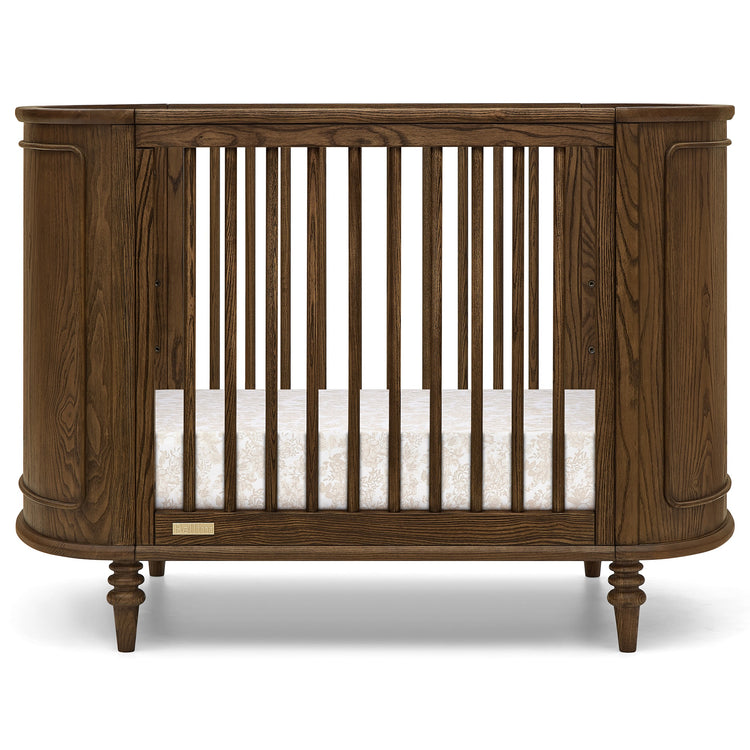 Provence 4-in-1 Oval Convertible Crib & Breathable Luxury Mattress - Deep Brown Ash - Media 45317006754084