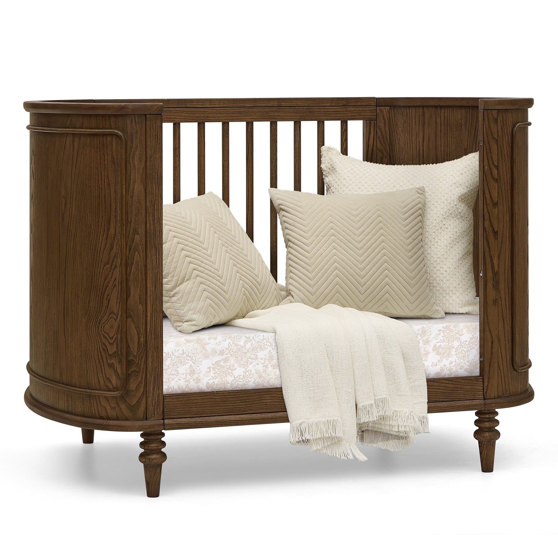 Provence 4-in-1 Oval Convertible Crib & Breathable Luxury Mattress - Deep Brown Ash - Product image 15