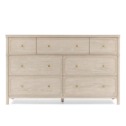Wells 7 Drawer Dresser - Whitewash Ash - Media 45319715979556