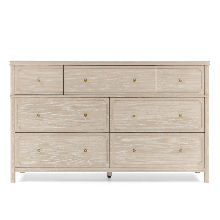 Wells 7 Drawer Dresser - Whitewash Ash - Media 45319715979556