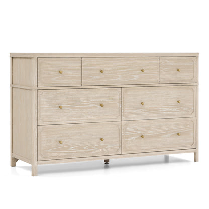 Wells 7 Drawer Dresser - Whitewash Ash - Media 45319715946788