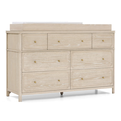 Wells 7 Drawer Dresser - Whitewash Ash - Media 45319715848484