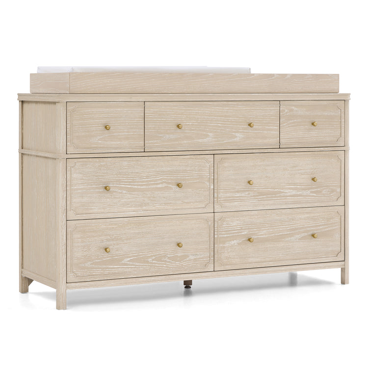 Wells 7 Drawer Dresser - Whitewash Ash - Media 45319715848484