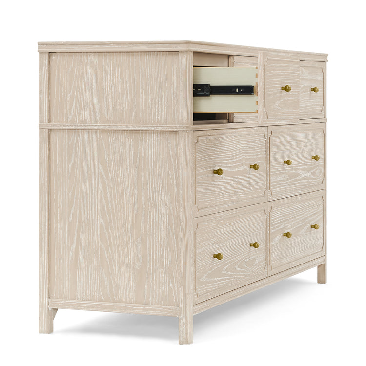 Wells 7 Drawer Dresser - Whitewash Ash - Media 45319715914020