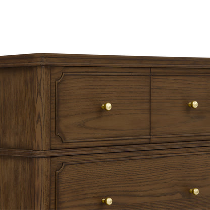 Wells 7 Drawer Dresser - Deep Brown Ash - Media 45319715586340