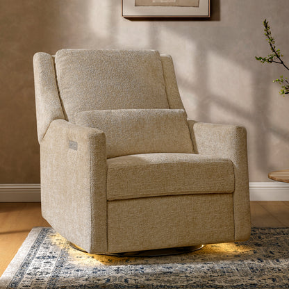 Seoul Power Recliner with USB-C Charging Ports, Nightlight & Lumbar Pillow - Sand - Media 44036770136356