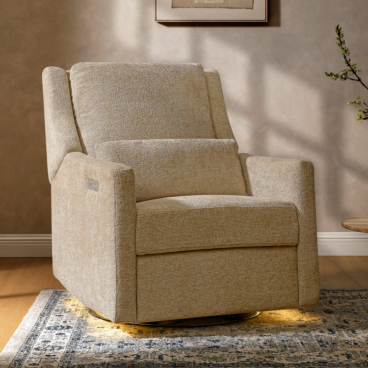 Seoul Power Recliner with USB-C Charging Ports, Nightlight & Lumbar Pillow - Sand - Media 44036770136356